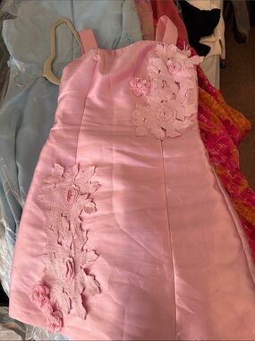 Elliatt Light Pink Floral Appliqué Girls' Party Dress